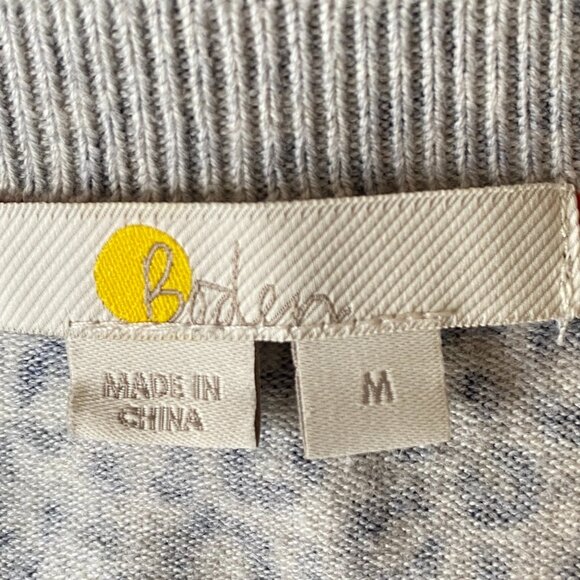 Boden Eldon Leopard Animal Print Cardigan Sz M French Navy Button Chic Mobwife-M - Picture 9 of 11